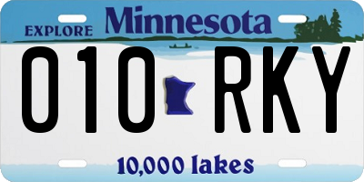 MN license plate 010RKY
