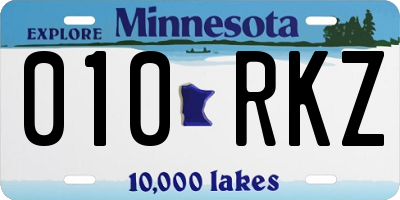MN license plate 010RKZ