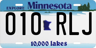 MN license plate 010RLJ