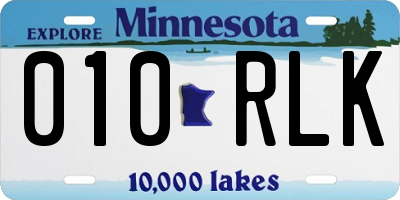 MN license plate 010RLK
