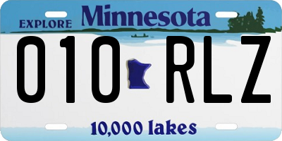 MN license plate 010RLZ