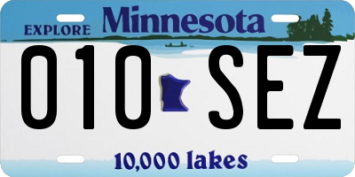 MN license plate 010SEZ