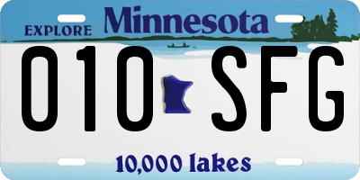 MN license plate 010SFG
