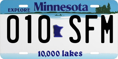 MN license plate 010SFM