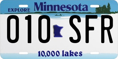 MN license plate 010SFR