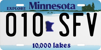 MN license plate 010SFV