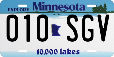 MN license plate 010SGV