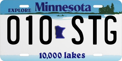 MN license plate 010STG