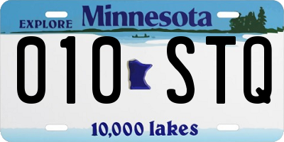 MN license plate 010STQ