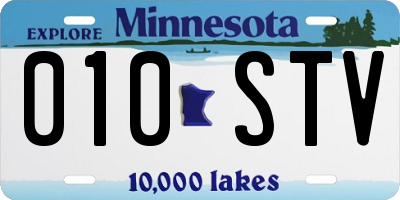 MN license plate 010STV