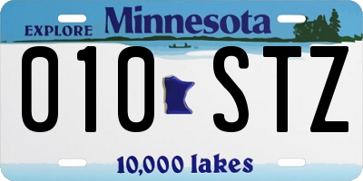 MN license plate 010STZ