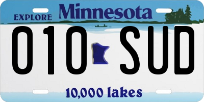 MN license plate 010SUD