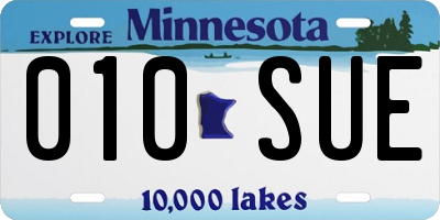 MN license plate 010SUE