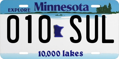 MN license plate 010SUL