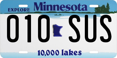 MN license plate 010SUS