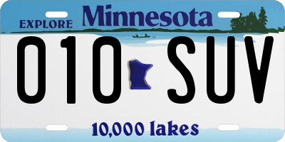 MN license plate 010SUV