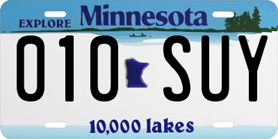 MN license plate 010SUY