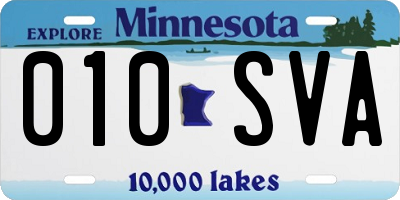 MN license plate 010SVA
