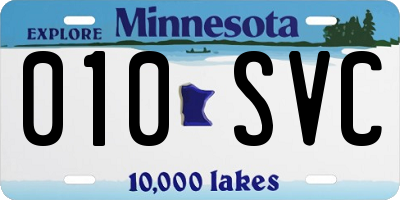 MN license plate 010SVC