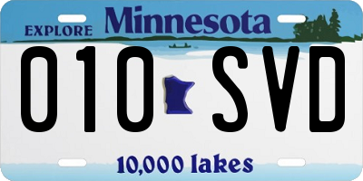 MN license plate 010SVD