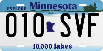 MN license plate 010SVF