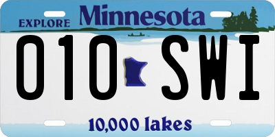 MN license plate 010SWI