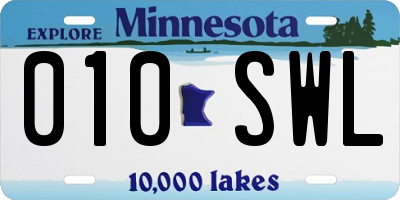 MN license plate 010SWL