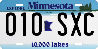 MN license plate 010SXC