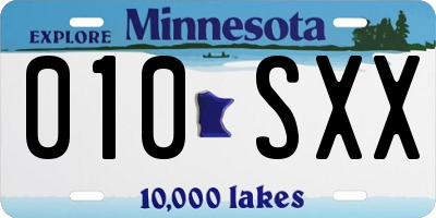 MN license plate 010SXX