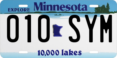 MN license plate 010SYM