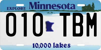 MN license plate 010TBM