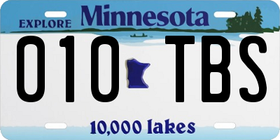 MN license plate 010TBS