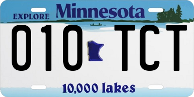 MN license plate 010TCT