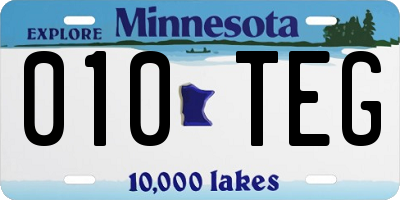 MN license plate 010TEG