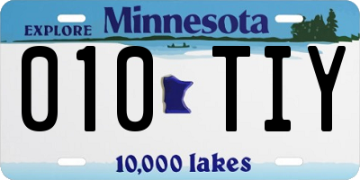 MN license plate 010TIY