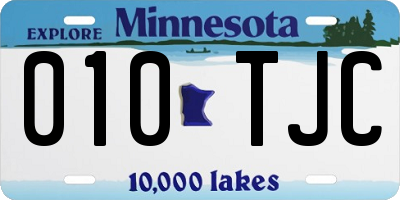 MN license plate 010TJC