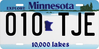 MN license plate 010TJE