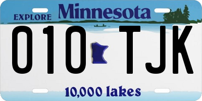 MN license plate 010TJK