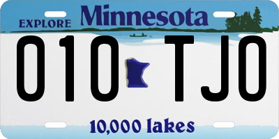 MN license plate 010TJO
