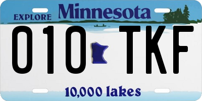 MN license plate 010TKF