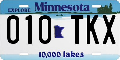 MN license plate 010TKX