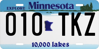 MN license plate 010TKZ