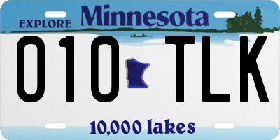 MN license plate 010TLK