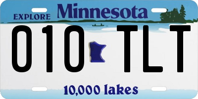 MN license plate 010TLT