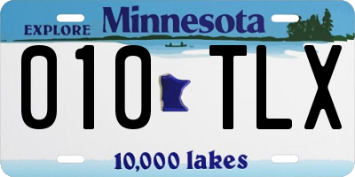 MN license plate 010TLX