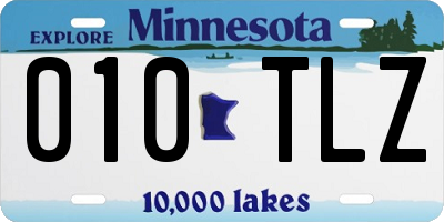 MN license plate 010TLZ