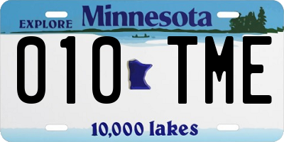 MN license plate 010TME