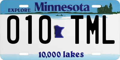 MN license plate 010TML