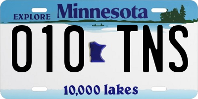 MN license plate 010TNS