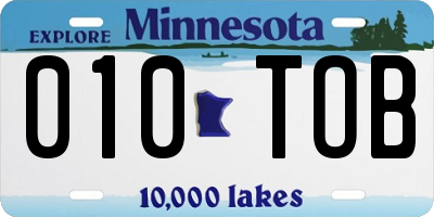 MN license plate 010TOB